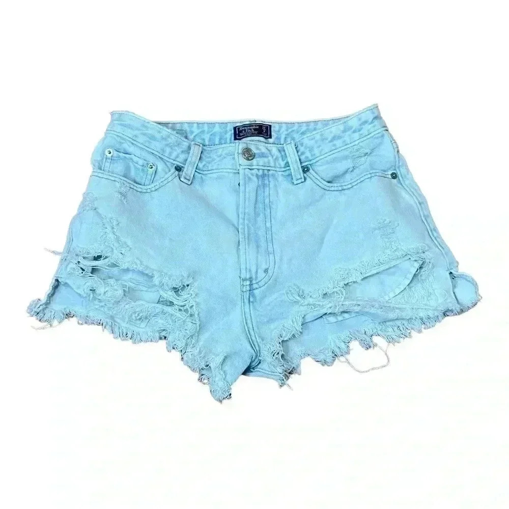 Abercrombie&Fitch Annie high rise cut off distressed jean shorts size 4